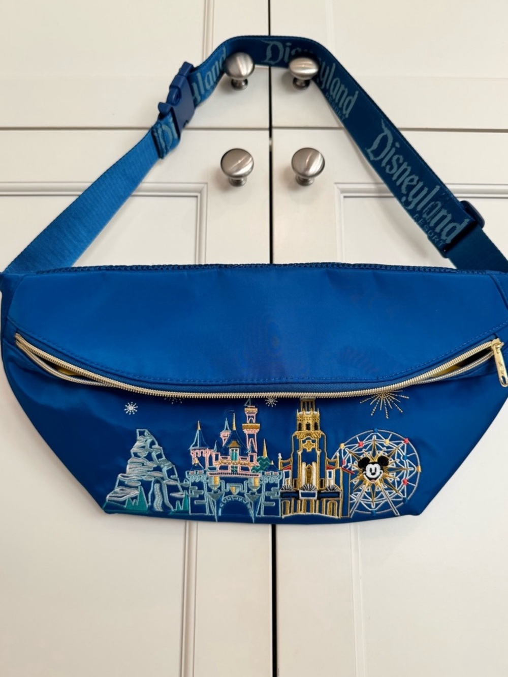 Disneyland Blue Embroidered Crossbody Bag NWOT